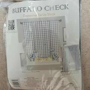 42x63 Grey buffalo check tie-up shade